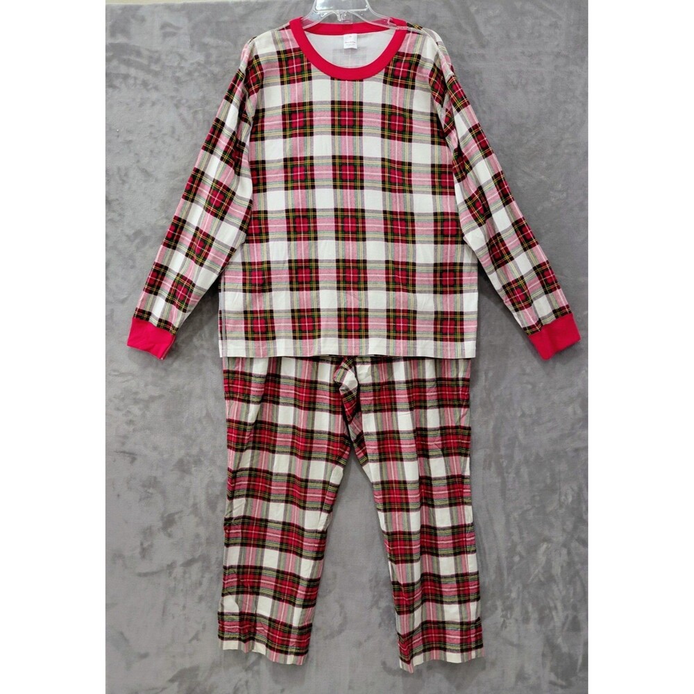 Hanna Anderson Holiday HannaJams Top & Flannel Pants Pajama Set Women's XXLPlaid